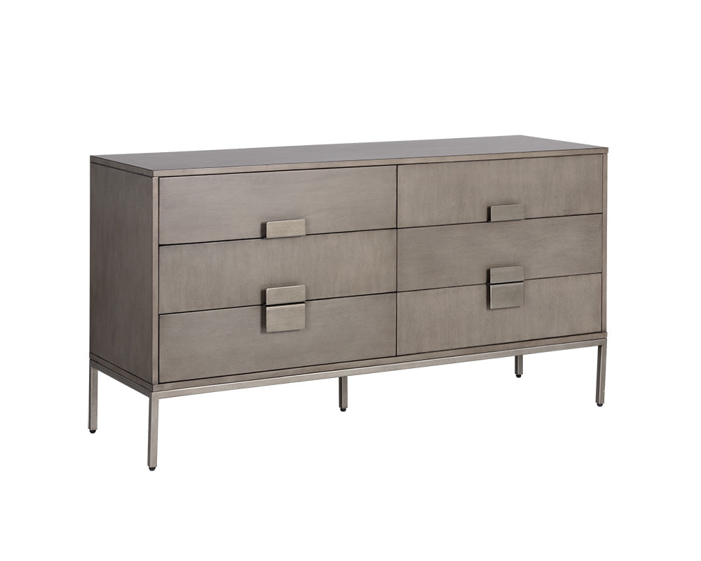Sunpan Jade Dresser - Antique Brass In Dark Mango/Ash Grey