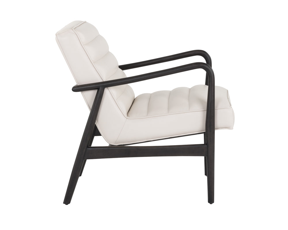 Sunpan Lyric Lounge Chair in Vintage Peacock / Vanilla Leather / Caramel Leather