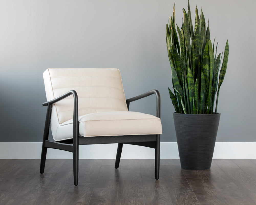 Sunpan Lyric Lounge Chair in Vintage Peacock / Vanilla Leather / Caramel Leather