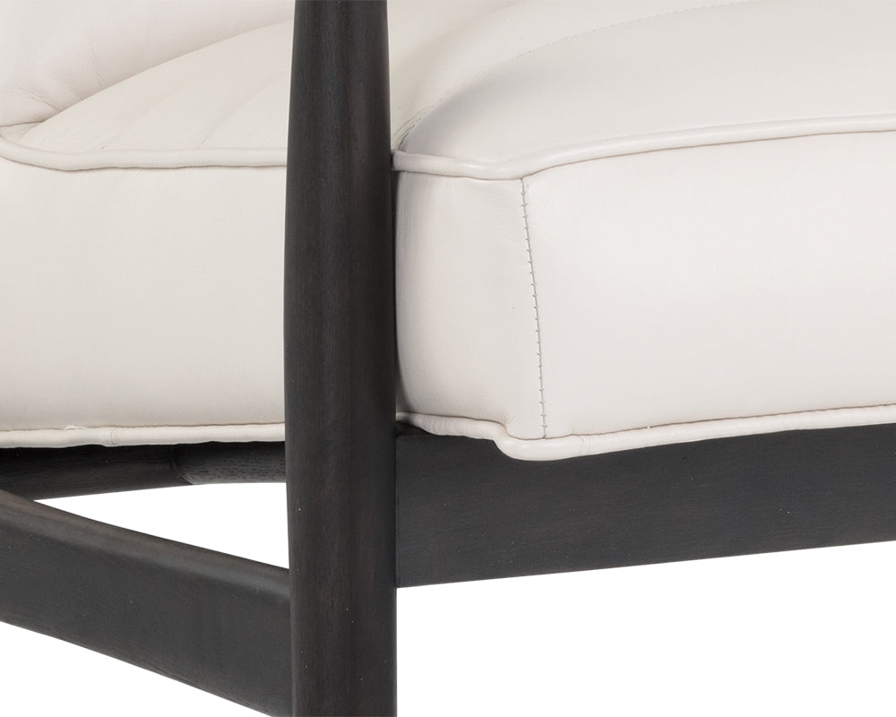 Sunpan Lyric Lounge Chair in Vintage Peacock / Vanilla Leather / Caramel Leather