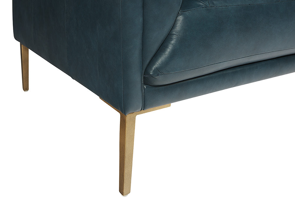 Sunpan Westin Sofa - Vintage Black Night/Caramel/Peacock/Steel Gray/Vanilla Leather