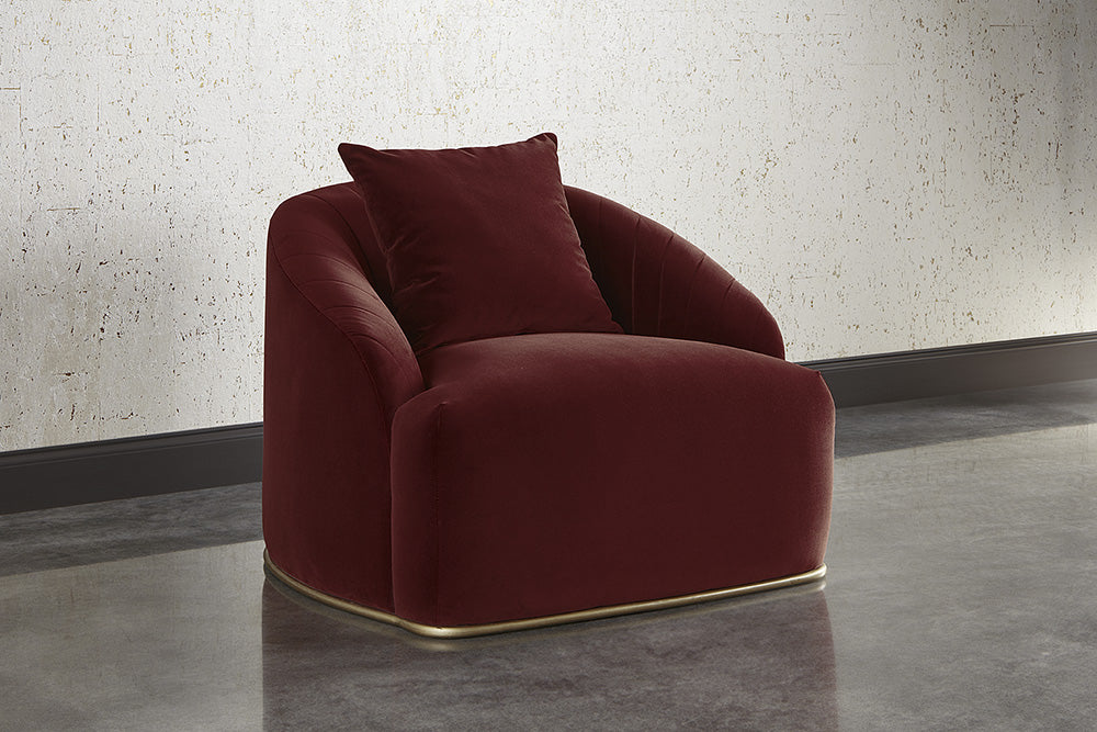 Sunpan Astrid Armchair - Merlot / Polo Club Stone