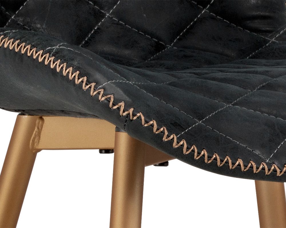 Sunpan Lyla Dining Chair - Champagne Gold - Antique Black - Set of Two