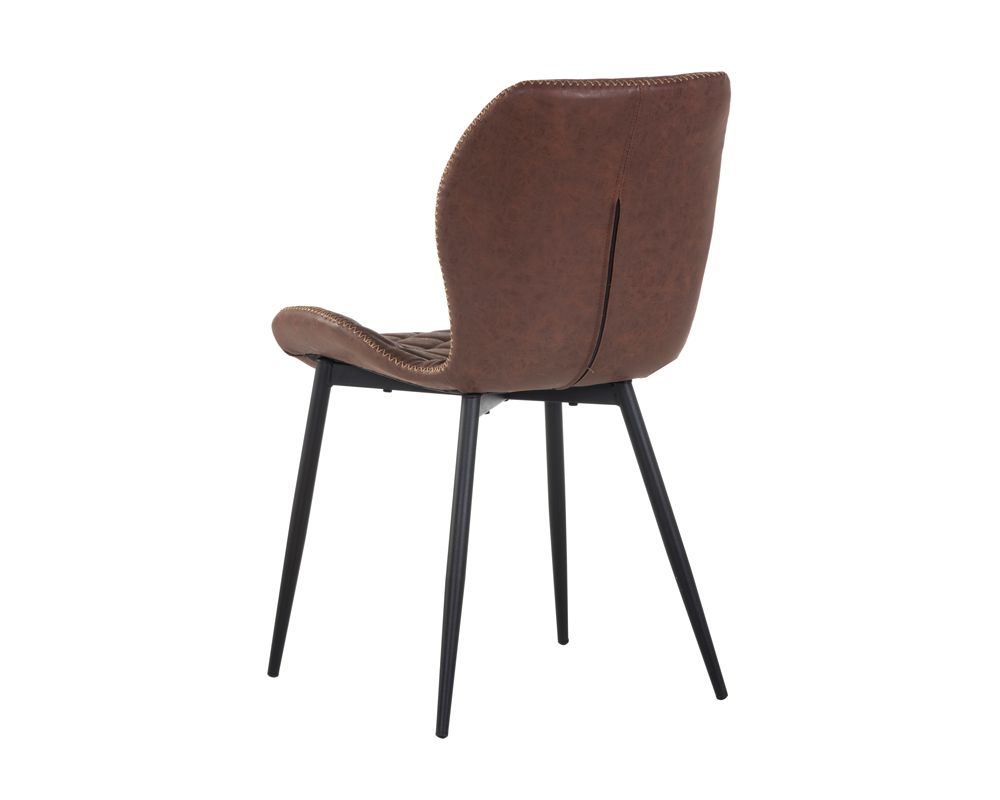 Sunpan Lyla Dining Chair - Black - Antique Brown / Grey / Champagne Gold-Antique Black