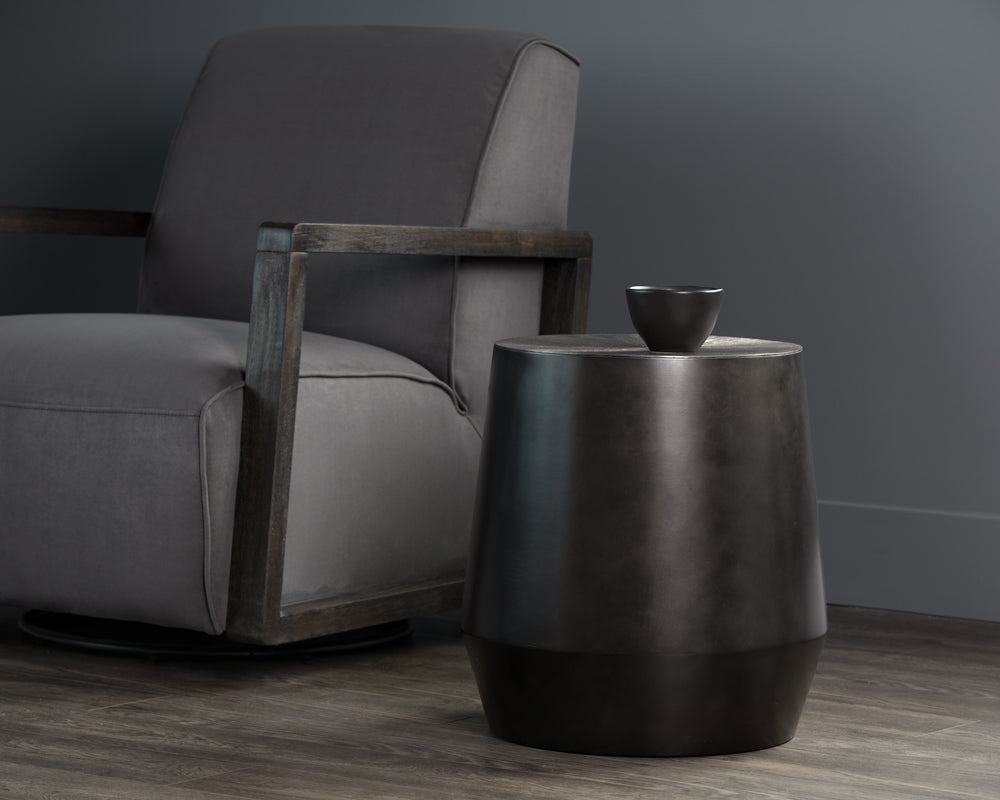 Sunpan Creed Side Table in Antique Gold / Gunmetal