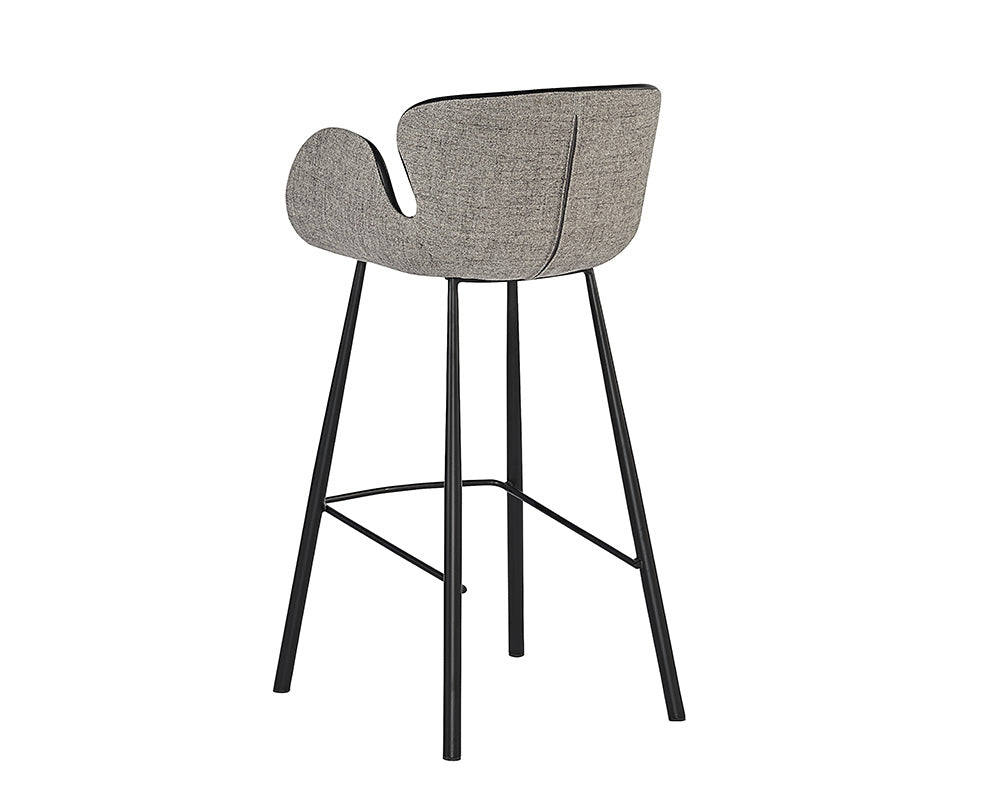 Sunpan Waldo Barstool - Nightfall Black and November Grey