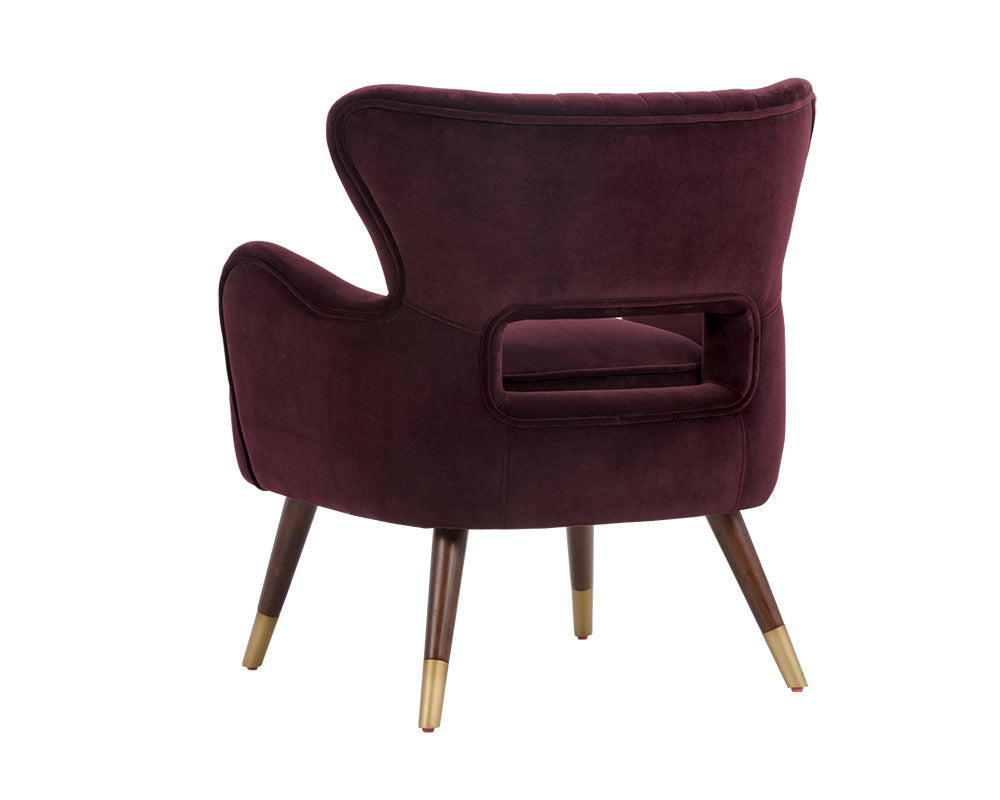 Sunpan Hanna Lounge Chair - Leo Cabernet/Leo Shale Grey