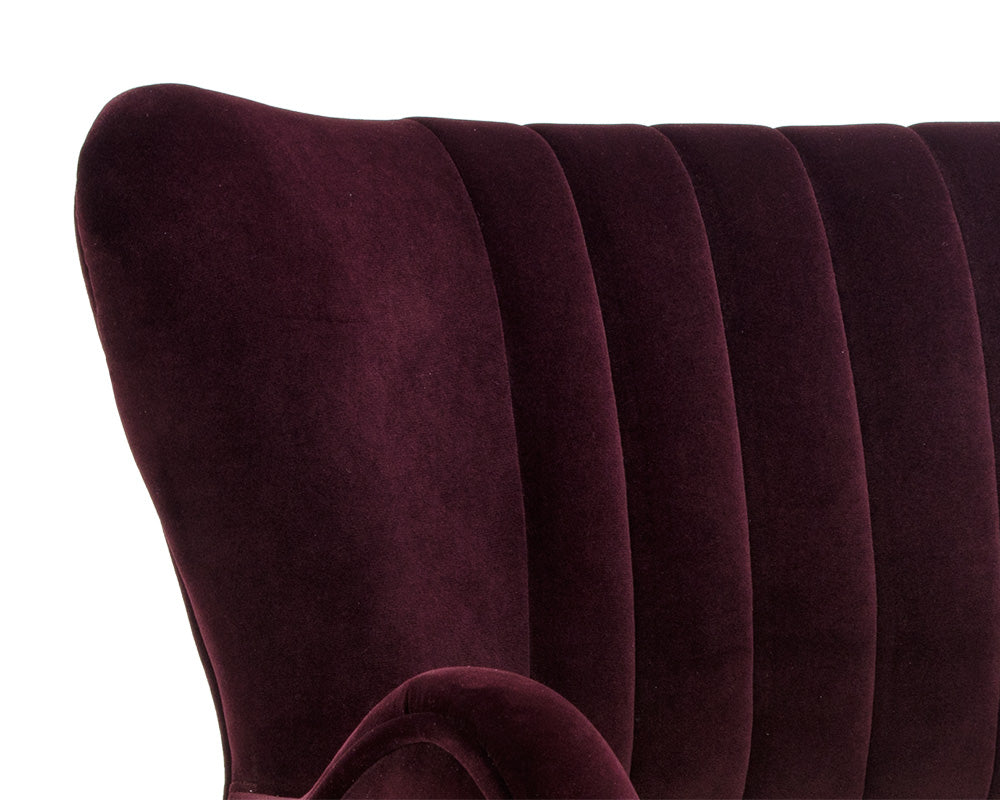 Sunpan Hanna Lounge Chair - Leo Cabernet/Leo Shale Grey
