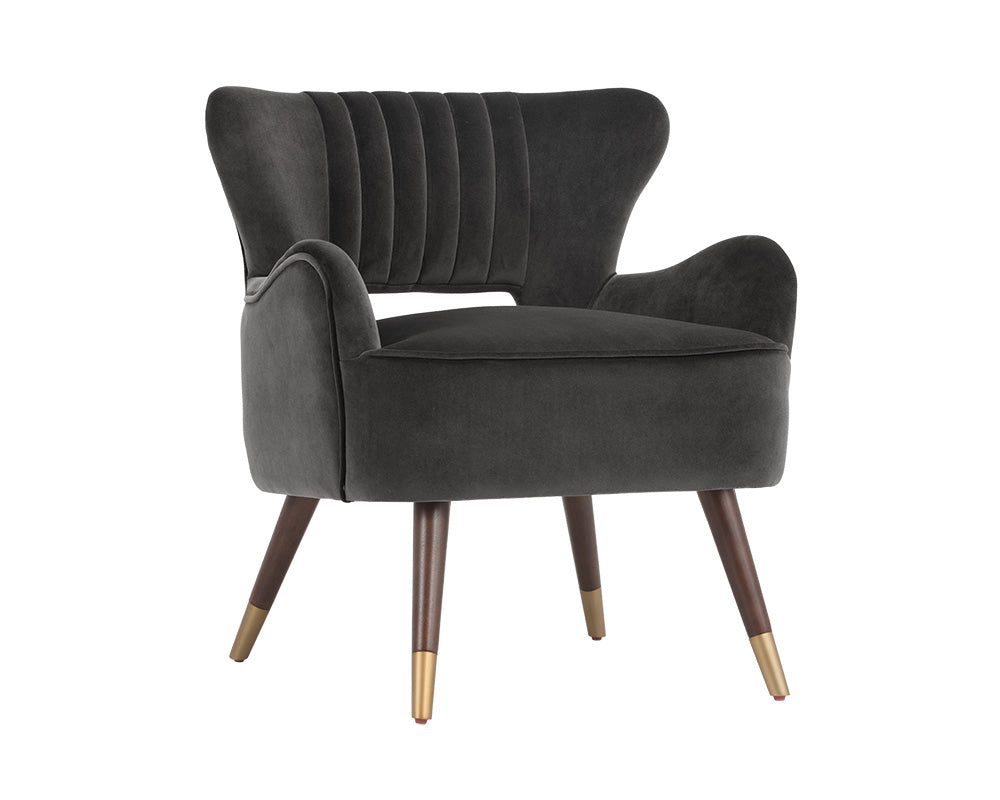 Sunpan Hanna Lounge Chair - Leo Cabernet/Leo Shale Grey
