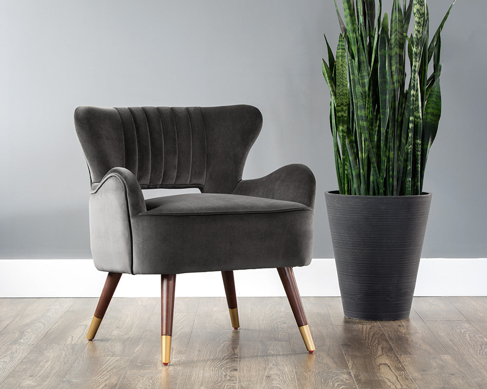 Sunpan Hanna Lounge Chair - Leo Cabernet/Leo Shale Grey