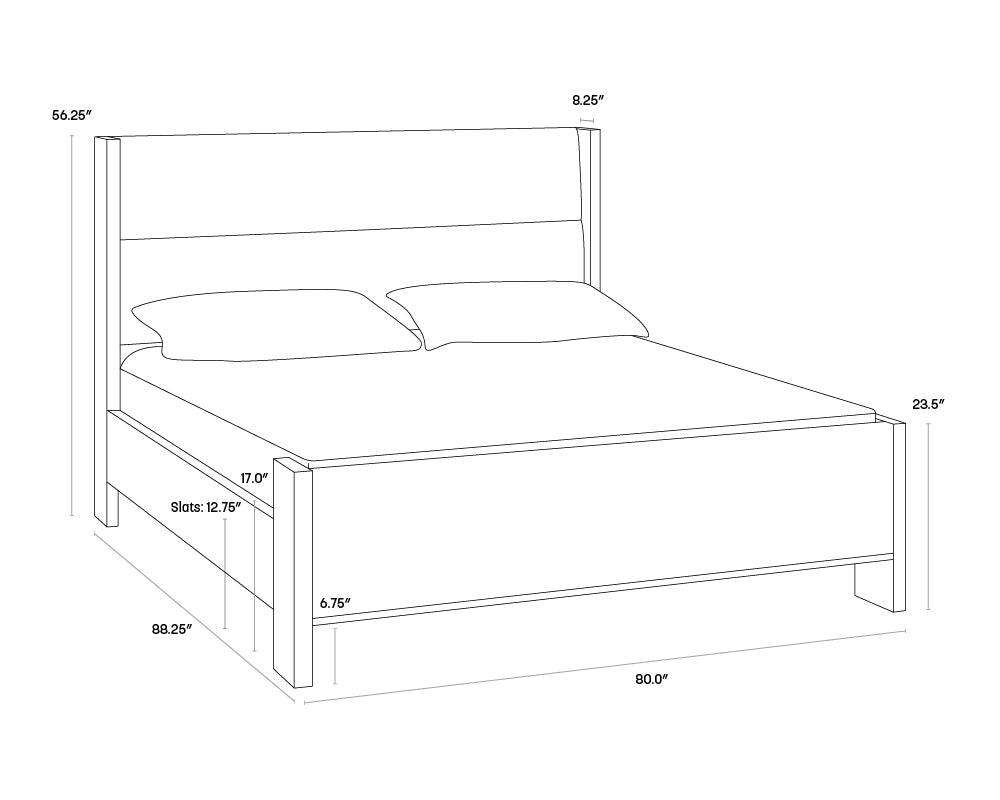 Sunpan Milo Bed - King In Polo Club Stone