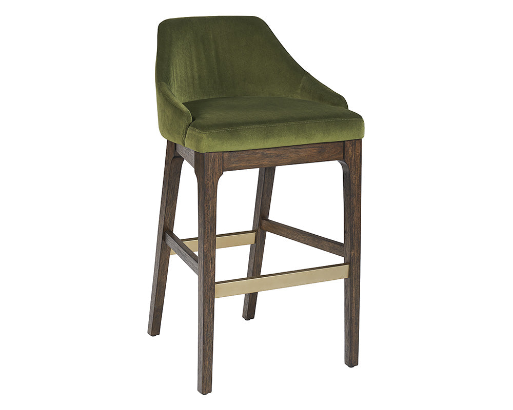 Sunpan Kace Barstool - Bravo Cream/Bravo Metal/Leo Olive/Leo Shale Grey