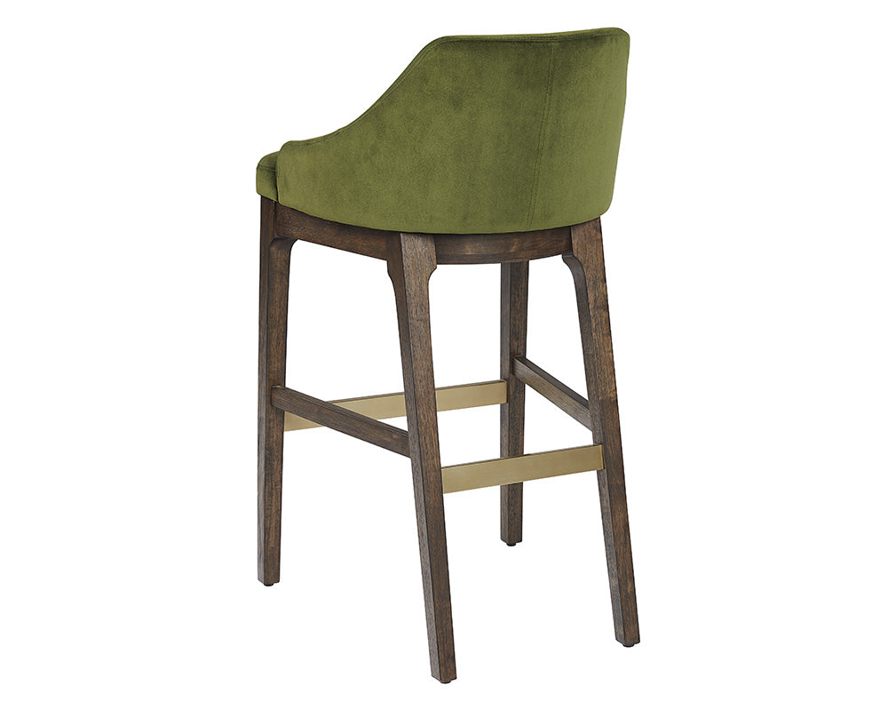 Sunpan Kace Barstool - Bravo Cream/Bravo Metal/Leo Olive/Leo Shale Grey