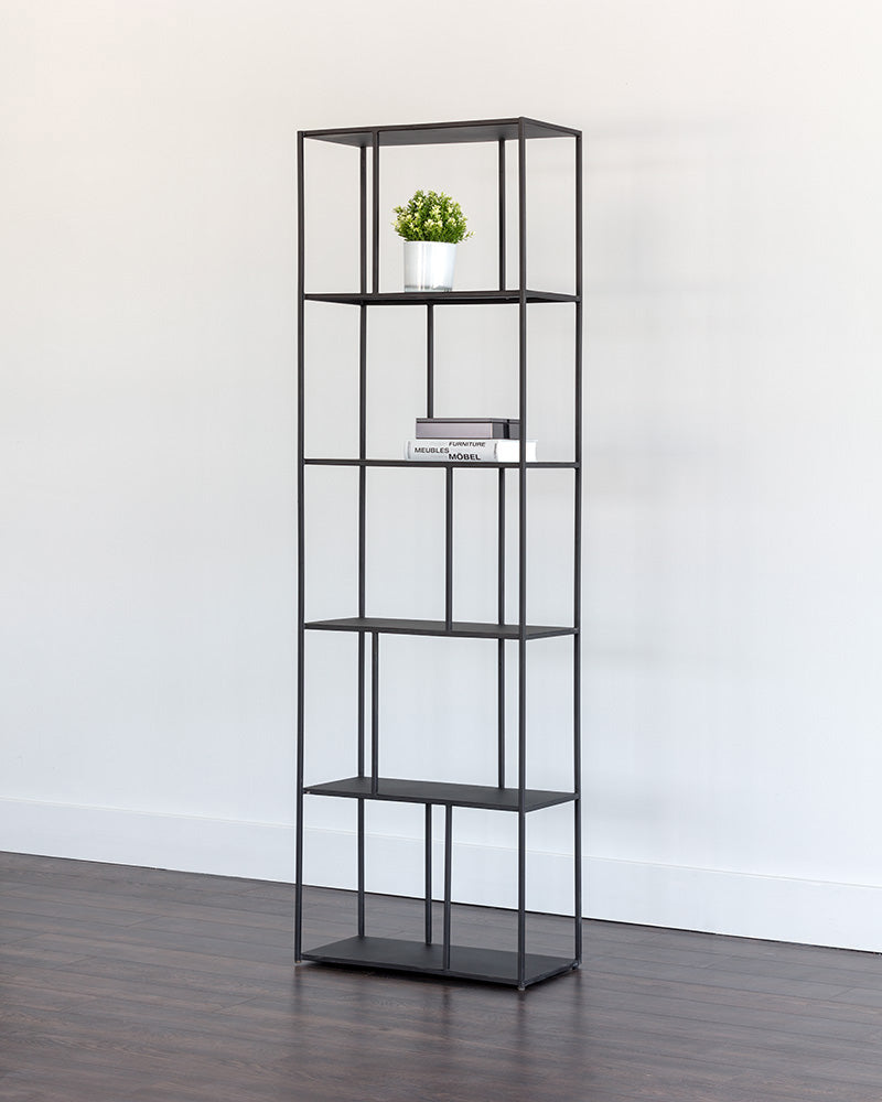 Sunpan Eiffel Bookcase - Small - Antique Brass / Black