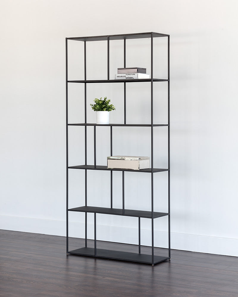 Sunpan Eiffel Bookcase - Large - Antique Brass/Black