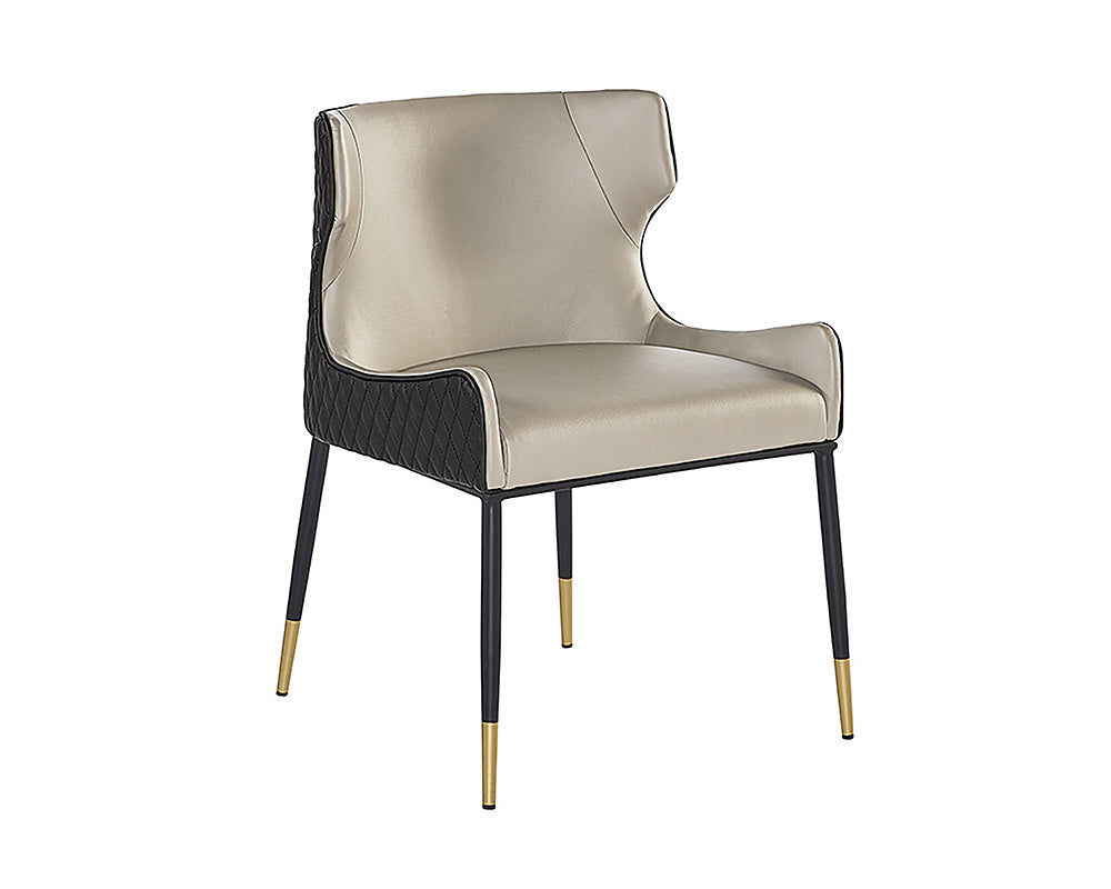 Sunpan Gianni Dining Chair - Dillon Cream and Dillon Thunder/Dillon Stratus and Dillon Black