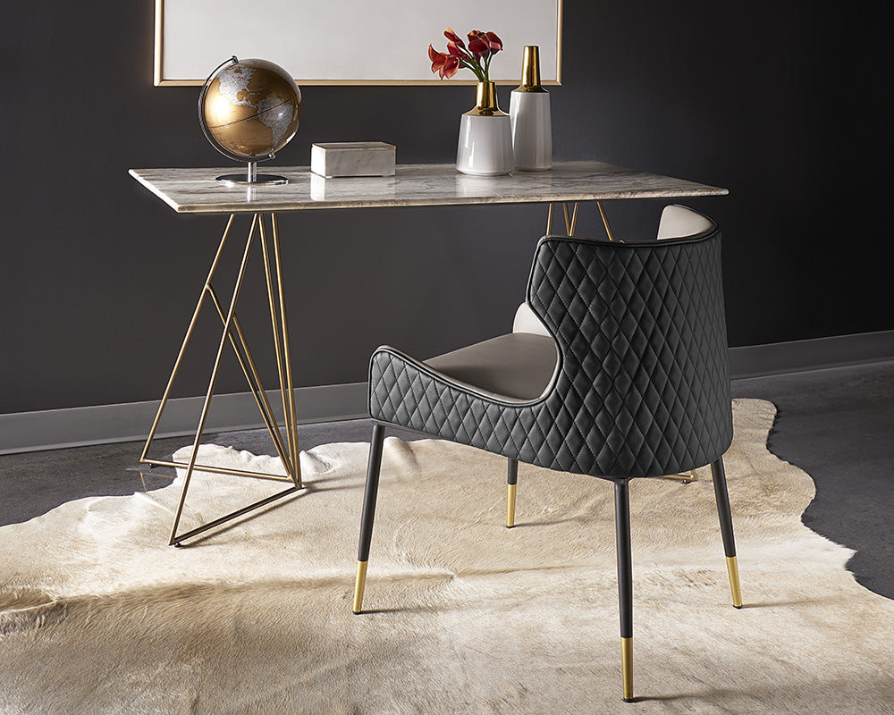 Sunpan Gianni Dining Chair - Dillon Cream and Dillon Thunder/Dillon Stratus and Dillon Black