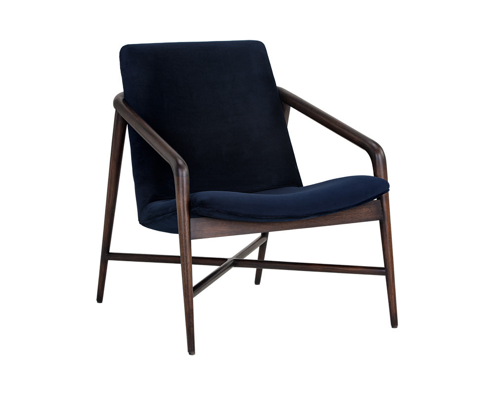 Sunpan Mila Lounge Chair In Bravo Cream/Bravo Metal/Dark River