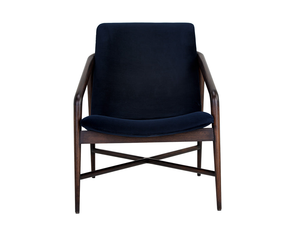Sunpan Mila Lounge Chair In Bravo Cream/Bravo Metal/Dark River