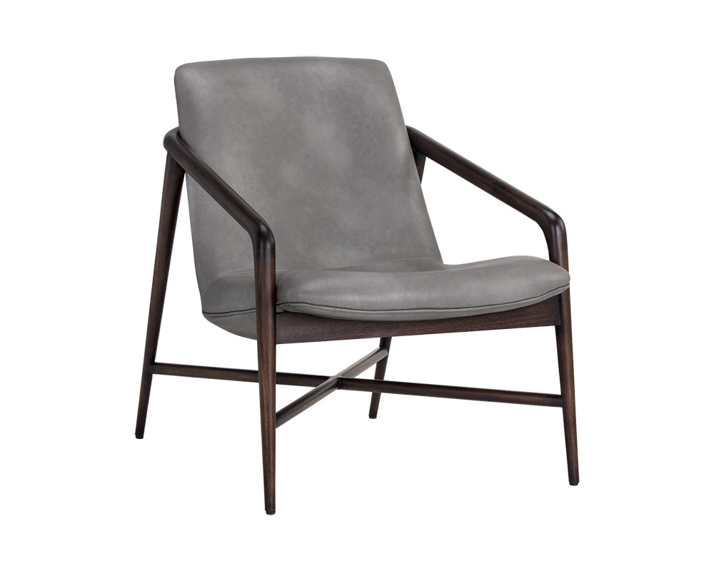 Sunpan Mila Lounge Chair In Bravo Cream/Bravo Metal/Dark River