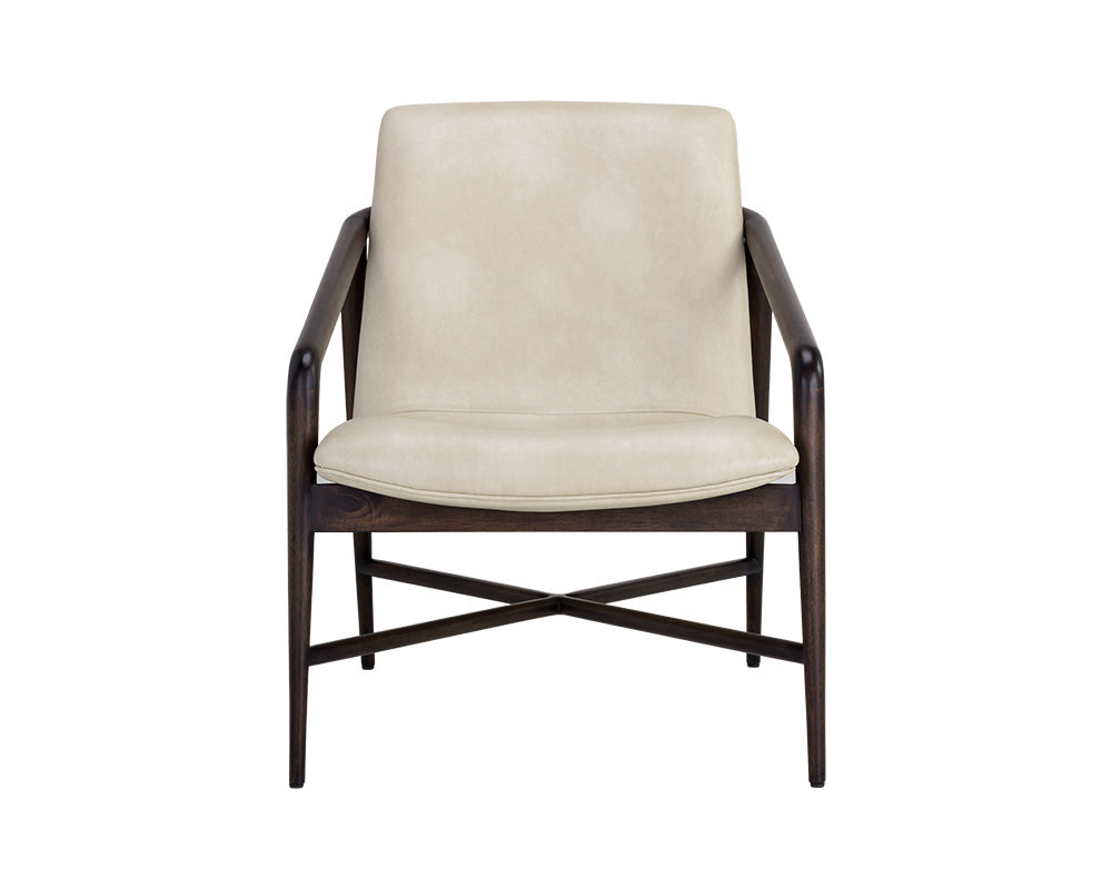 Sunpan Mila Lounge Chair In Bravo Cream/Bravo Metal/Dark River
