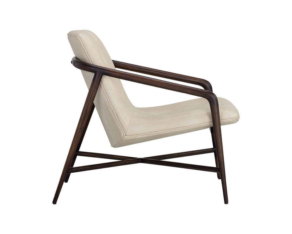 Sunpan Mila Lounge Chair In Bravo Cream/Bravo Metal/Dark River