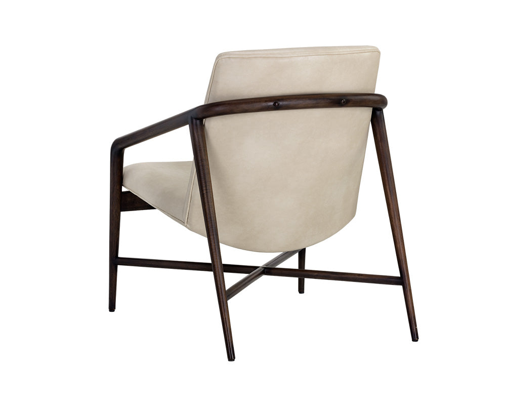 Sunpan Mila Lounge Chair In Bravo Cream/Bravo Metal/Dark River