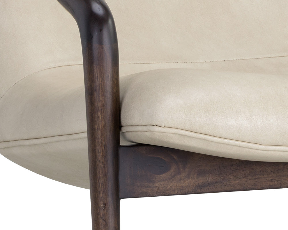 Sunpan Mila Lounge Chair In Bravo Cream/Bravo Metal/Dark River