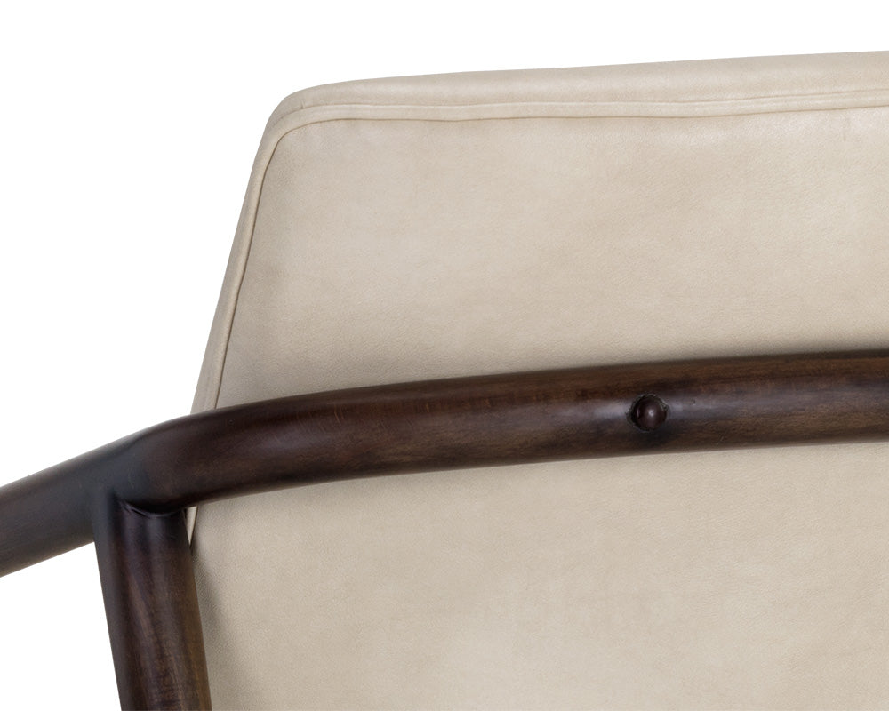 Sunpan Mila Lounge Chair In Bravo Cream/Bravo Metal/Dark River