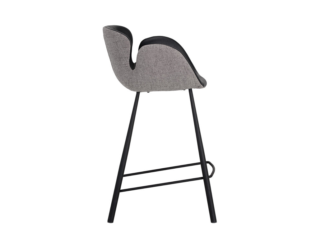 Sunpan Waldo Counter Stool in November Grey and Cinnamon Brown