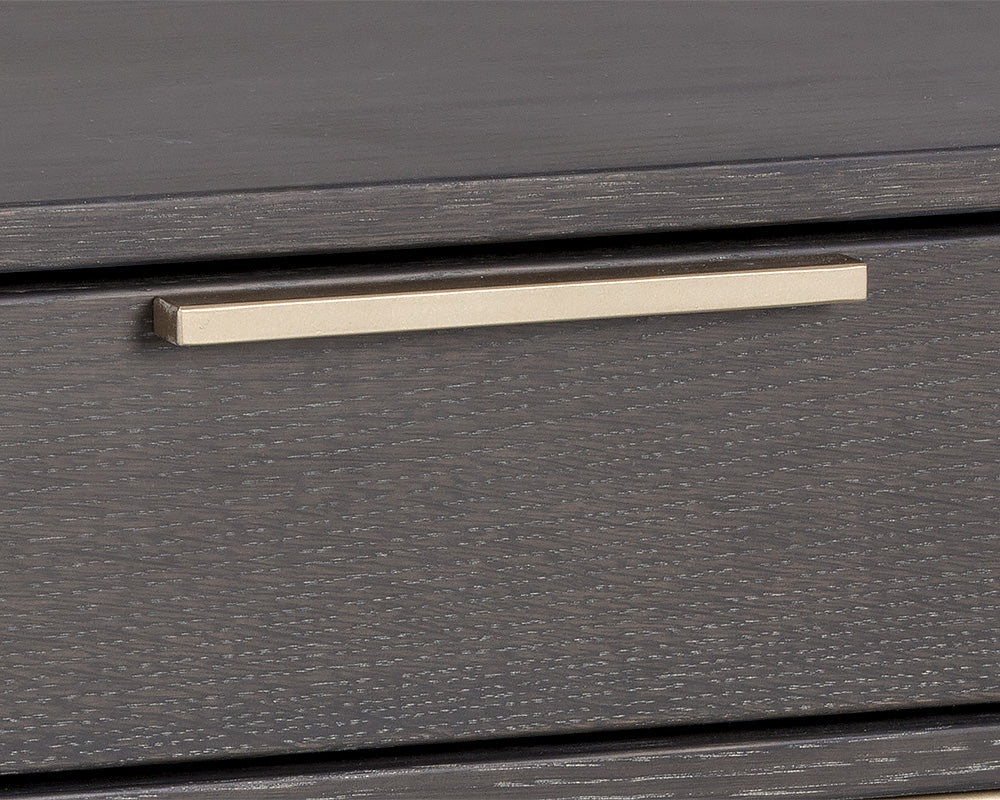 Sunpan Rebel Nightstand - Black and Taupe/Gold And Charcoal Grey/Raw Umber