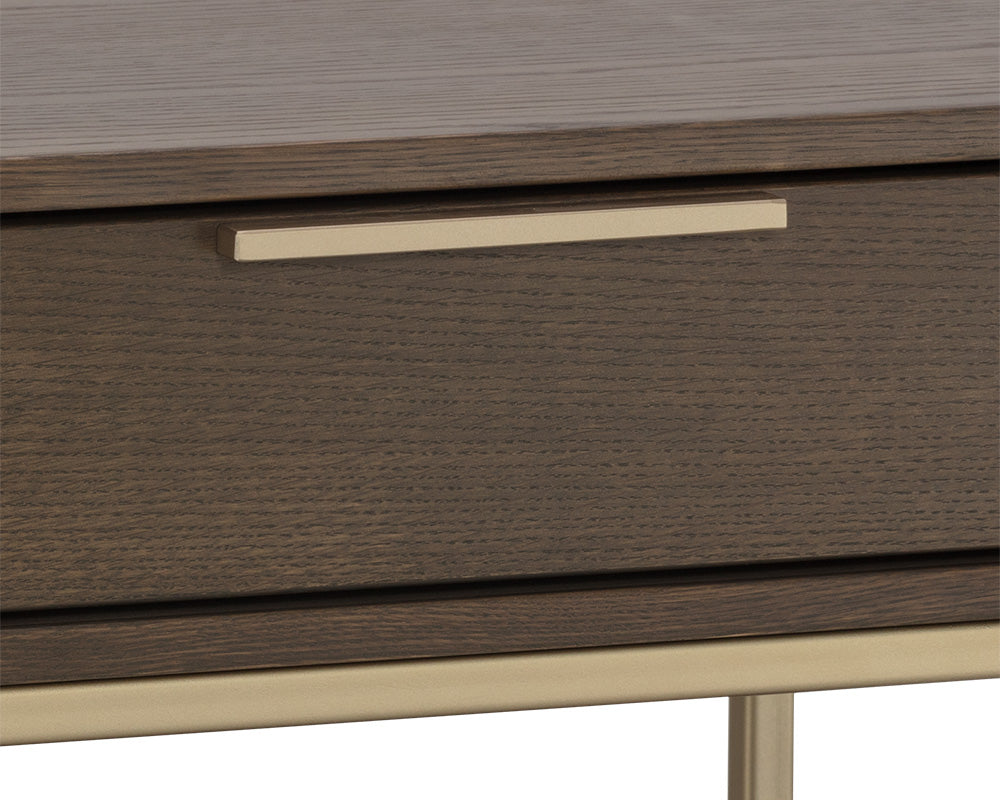 Sunpan Rebel Nightstand - Black and Taupe/Gold And Charcoal Grey/Raw Umber