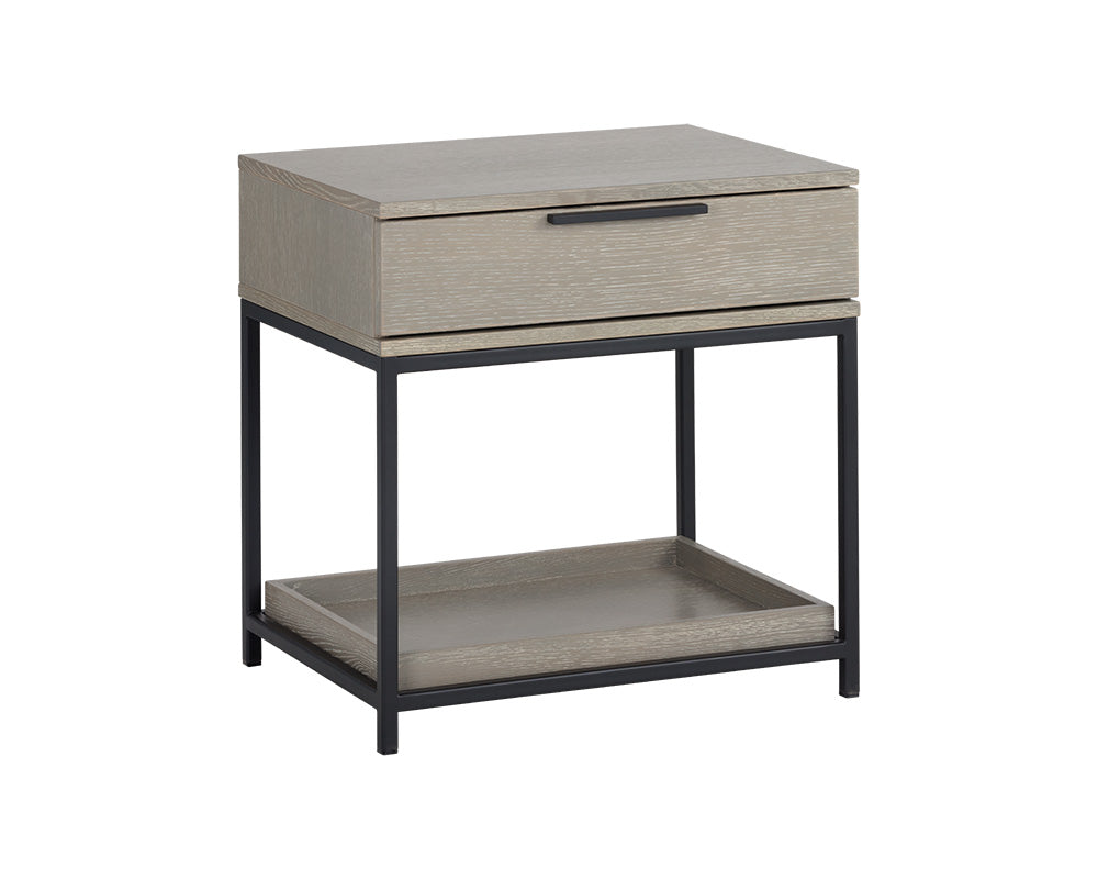 Sunpan Rebel Nightstand - Black and Taupe/Gold And Charcoal Grey/Raw Umber