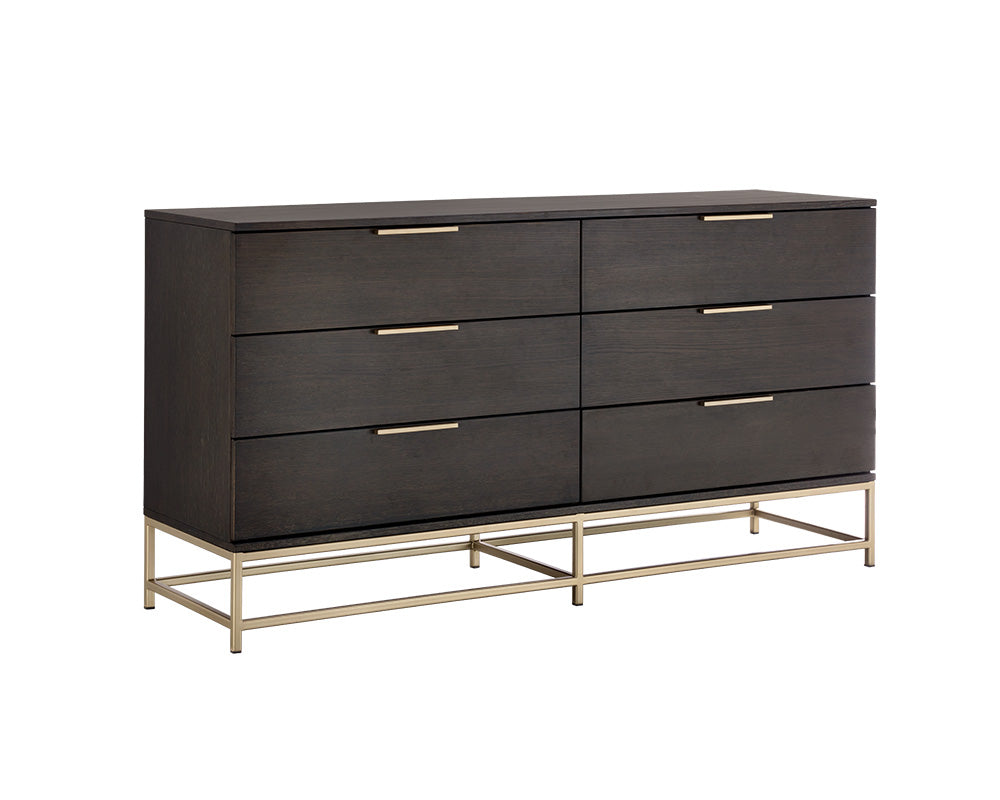 Sunpan Rebel Dresser In Gold and Charcoal Grey