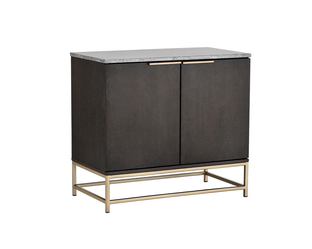Sunpan Rebel Sideboard - Gold - Light Grey Marble / Charcoal Grey