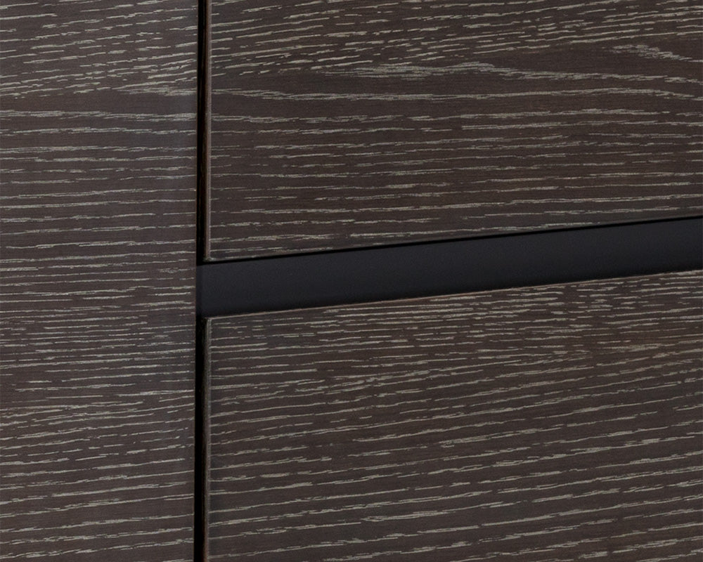Sunpan Stamos Sideboard - Black - Light Grey Marble / Charcoal Grey