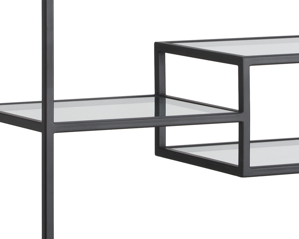 Sunpan Stamos Bookcase In Black And Charcoal Grey/Raw Umber