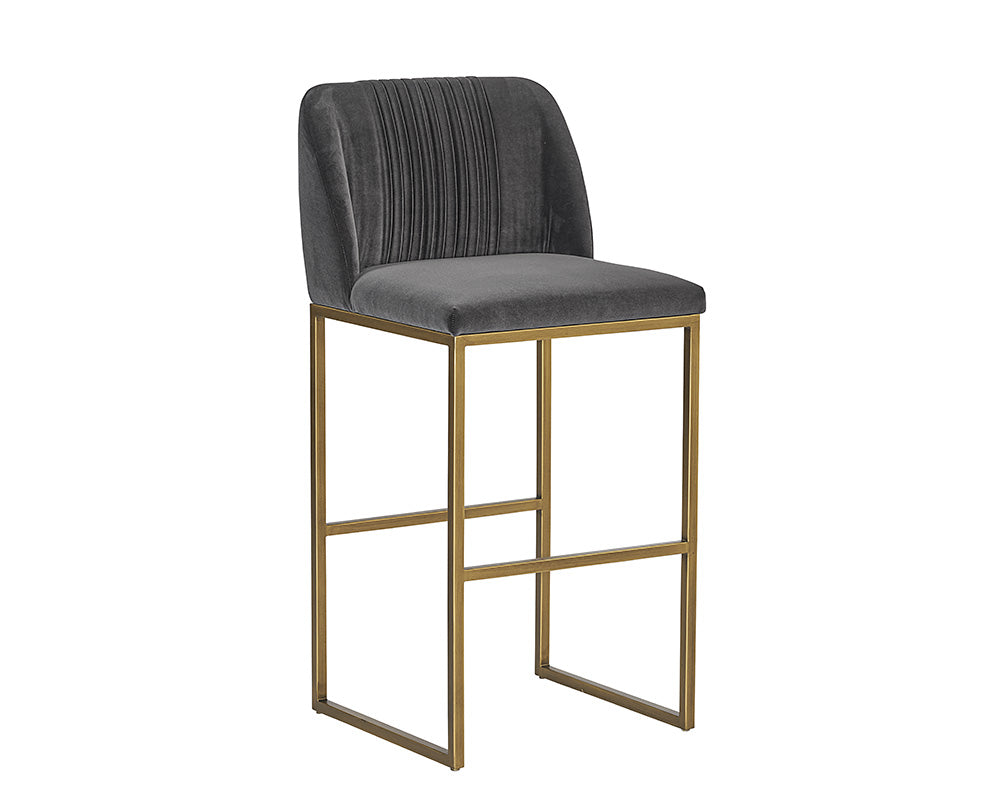 Sunpan Nevin Barstool - Polo Club Muslin/Sapphire Blue/Shadow Grey