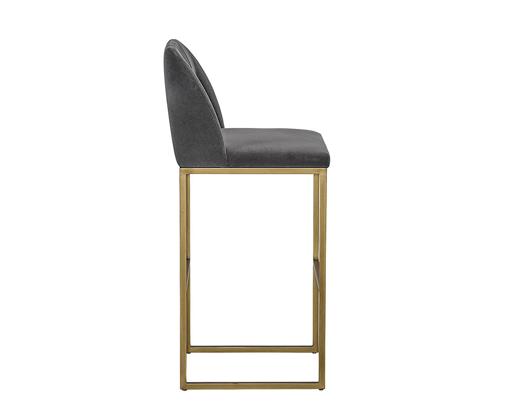 Sunpan Nevin Barstool - Polo Club Muslin/Sapphire Blue/Shadow Grey