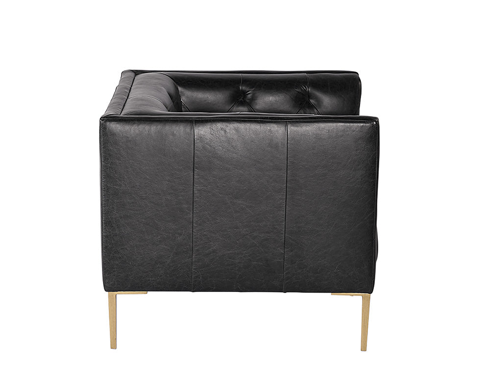 Sunpan Westin Armchair - Vintage Black Night/Caramel/Peacock/Steel Grey/Vanilla Leather
