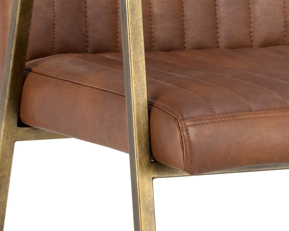 Sunpan Homer Dining Armchair - Bravo Admiral/Ash/Cognac