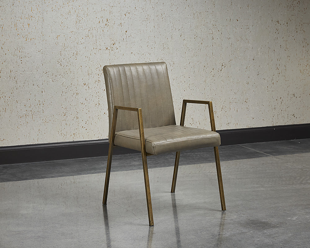 Sunpan Homer Dining Armchair - Bravo Admiral/Ash/Cognac