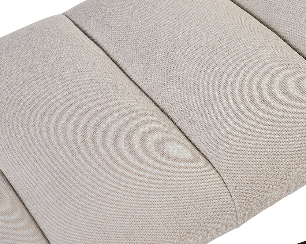 Sunpan Kammi Bench - Bravo Cream / Bravo Metal / Polo Club Kohl Grey / Polo Club Muslin