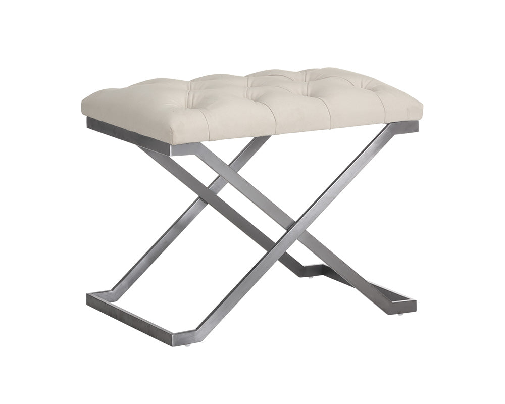 Sunpan Coral Ottoman - Gold and Abbington Black/Polo Club Kohl Grey or Gunmetal and Antonio Porcelain/Polo Club Stone