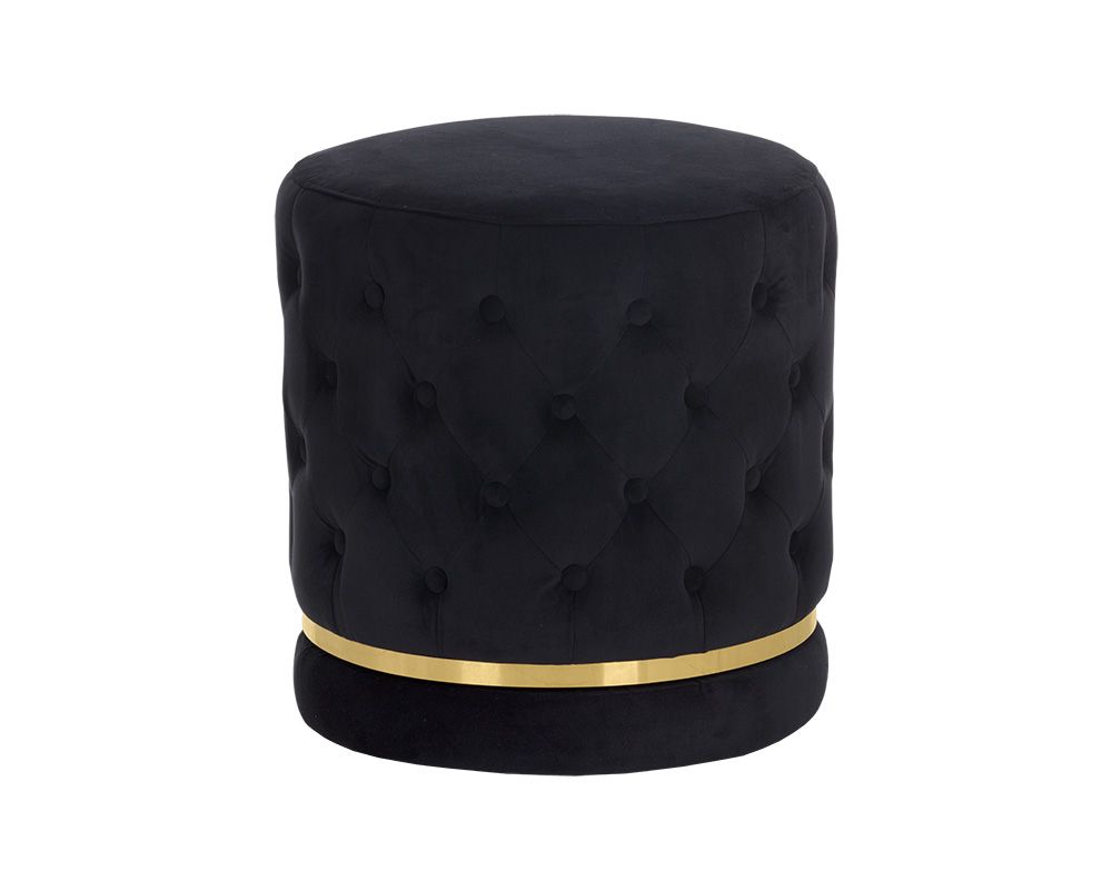 SUNPAN Nevada Swivel Ottoman - Abbington Black, Polo Club Muslin
