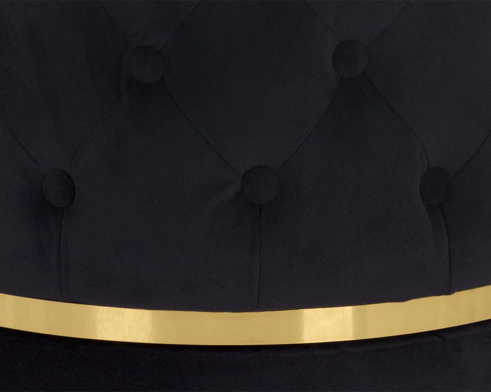 SUNPAN Nevada Swivel Ottoman - Abbington Black, Polo Club Muslin