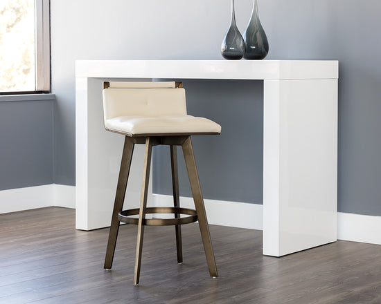 Sunpan Arizona Swivel Barstool - Castillo Black/Castillo Cream