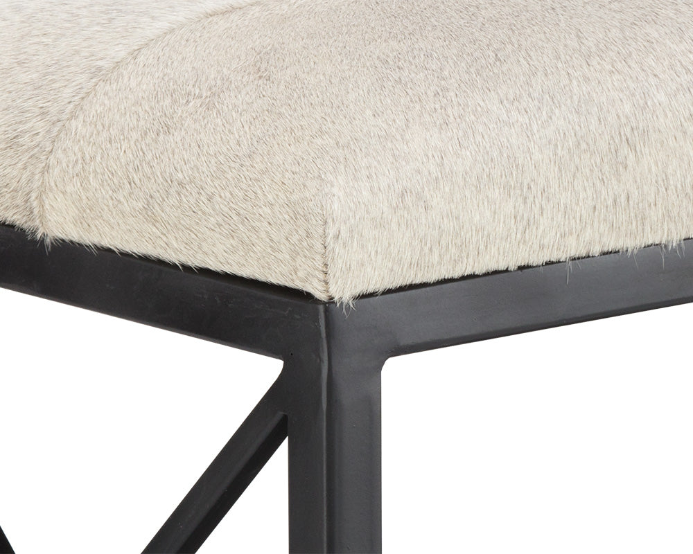 Sunpan Bria Bench - Antique Brass and Black/Black and Grey