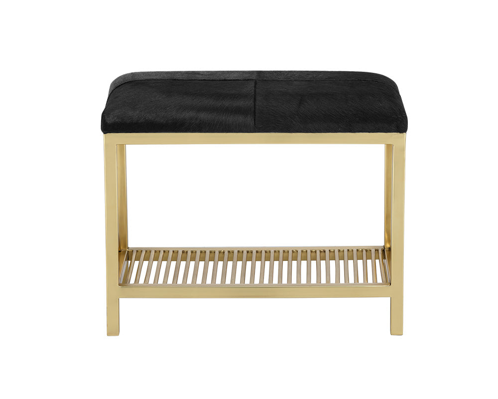Sunpan Bria Bench - Antique Brass and Black/Black and Grey