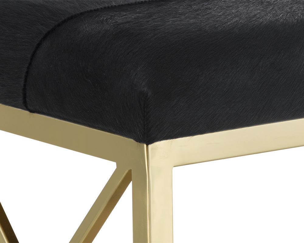 Sunpan Bria Bench - Antique Brass and Black/Black and Grey